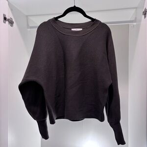 Ribbed Crewneck Sweater in Sage Green